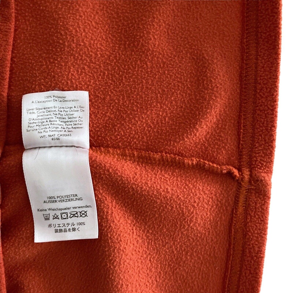Eddie Bauer Sz Medium Mens 1/4 Zip Fleece Pullover Sweatshirt Orange Long Sleeve - Picture 11 of 12